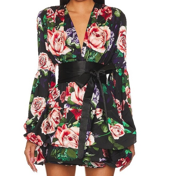 Bronx and Banco Dresses & Skirts - Bronx and Banco Bedouin Black Floral Minidress